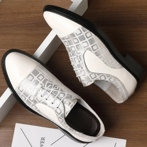 Elegant Men's Dress Shoes for Formal Occasions - Stylish PU Leather Slip-On Business Footwear for Weddings and Parties